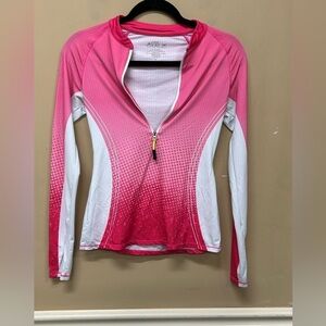 Loco Skailz Performance Fishing Shirt LS ¼ Zip Women's S Pink White